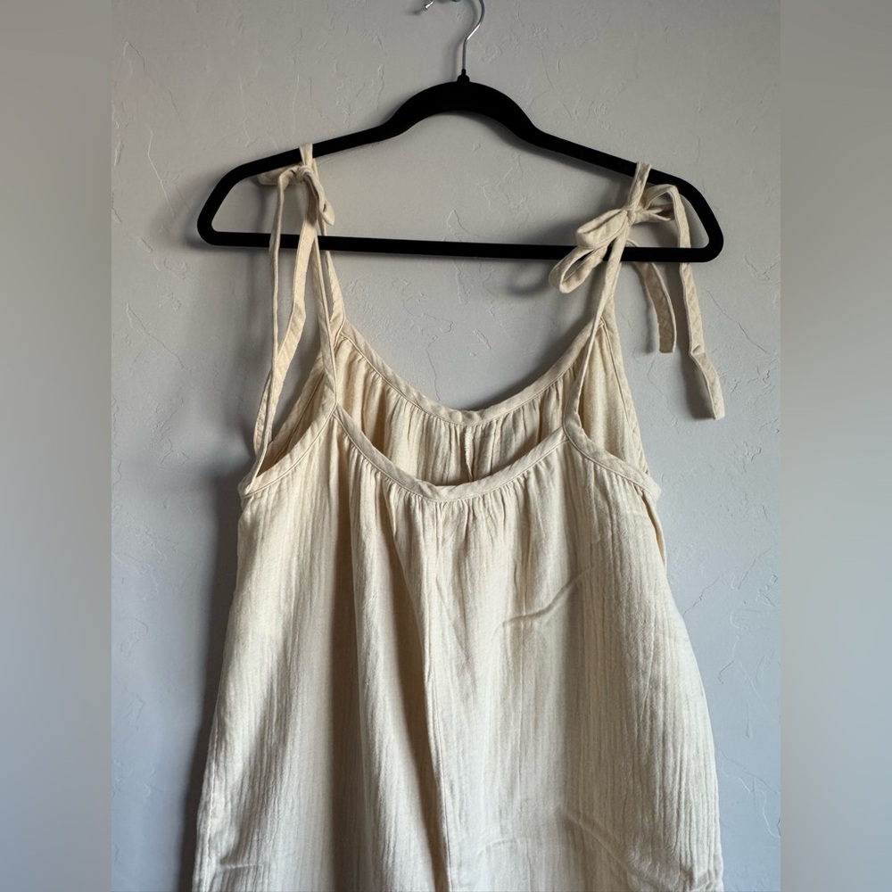 ARITZIA Wilfred Free Candour Jumpsuit Gauze Tie Shoulder Organic Cotton - Size M - Picture 5 of 9